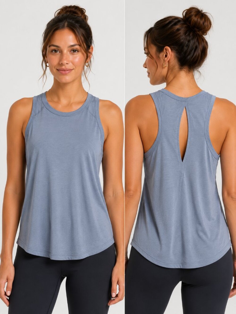 Old Navy Active Go-Dry Keyhole Back Tank Top Gray Women's Medium Workout